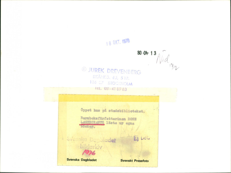 Rose Lagercrantz, Writer - Vintage Photograph