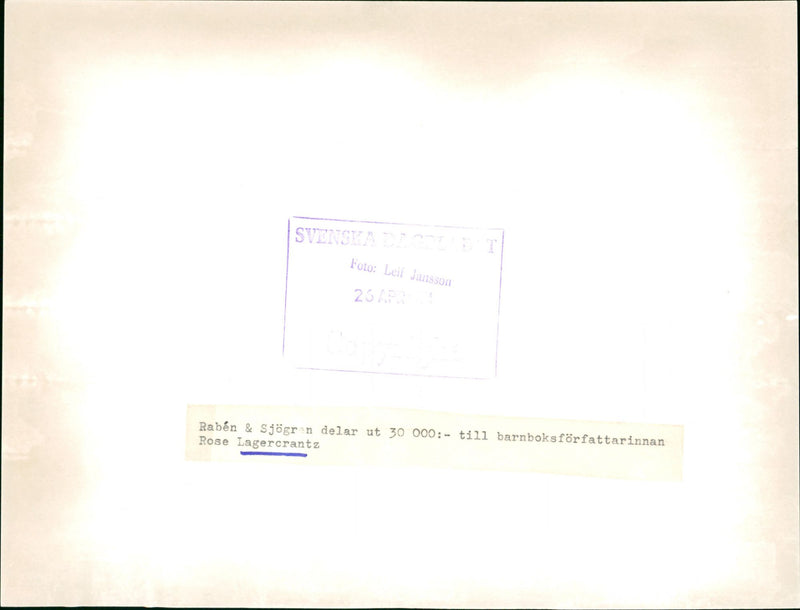 Rose Lagercrantz, Writer - Vintage Photograph