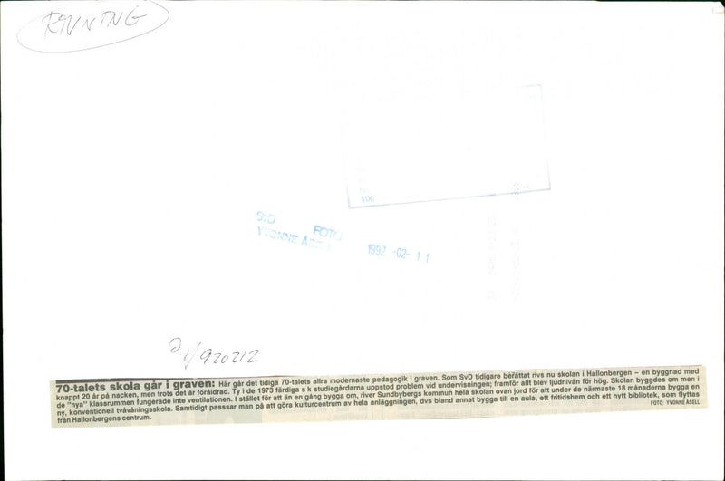 1992 BUT GAR HAS REQUIRED BECAME LANDSCAPE FUTURE EVERYTHI SWEDEN - Vintage Photograph