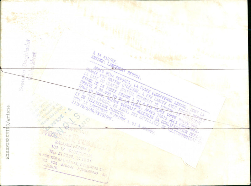 Space Research, Ariane 5, European test Rocket - Vintage Photograph