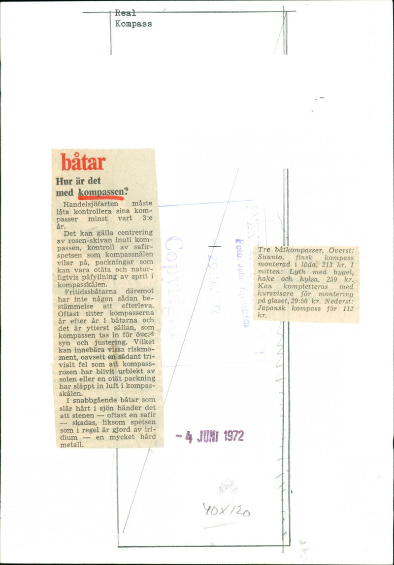 1972 SPRIT INSIDE COMPASS SCALES THEIR EVERY LAZY NATURE AND MUST - Vintage Photograph