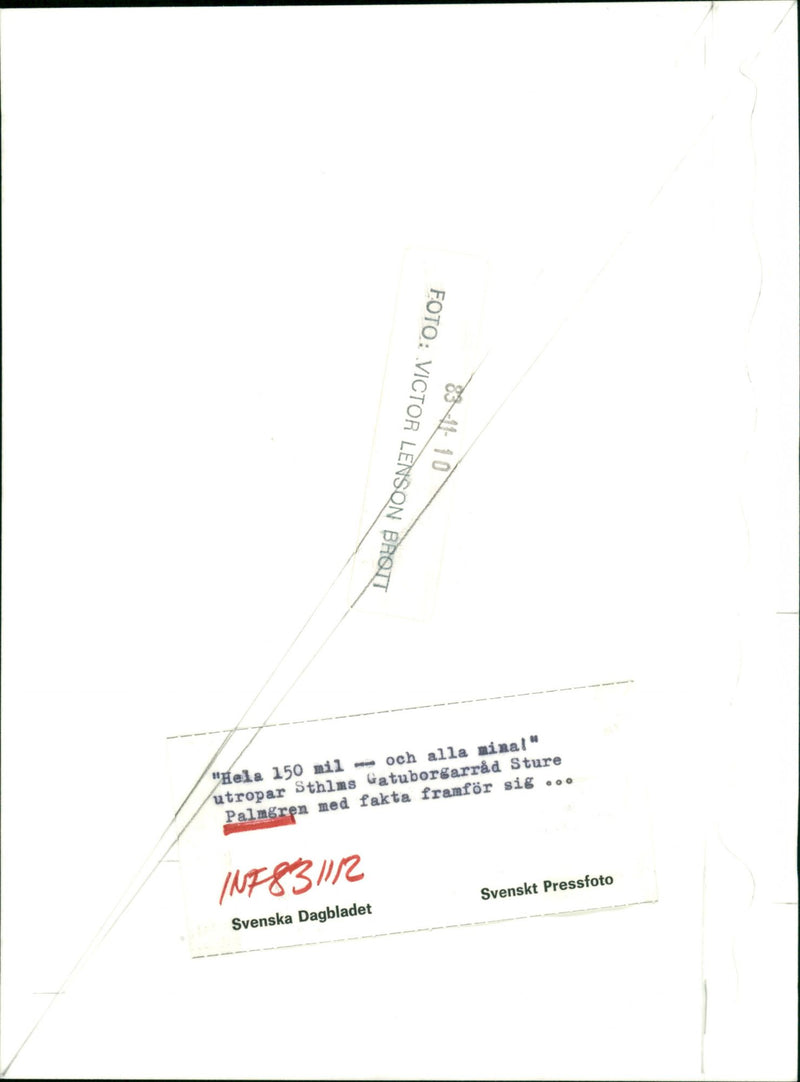 Sture Palmgren, Politician. - Vintage Photograph