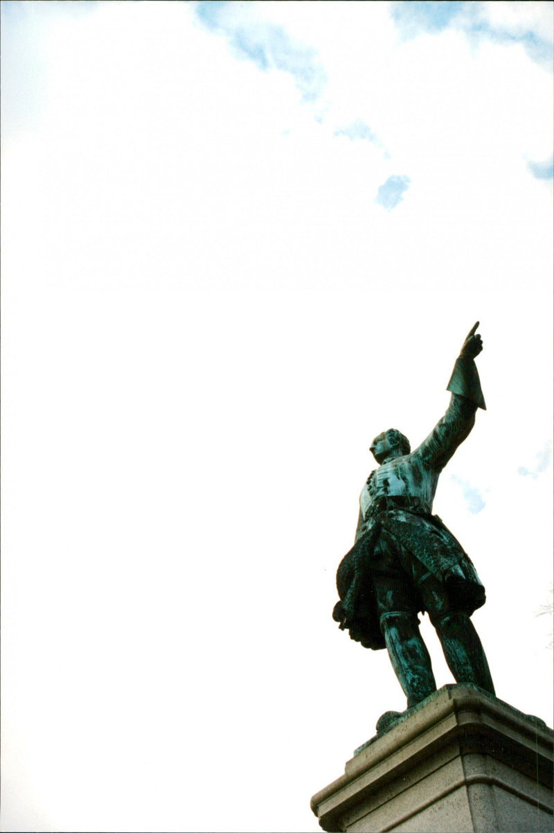 Karl the XII Statue at Kungsträdgården. - Vintage Photograph