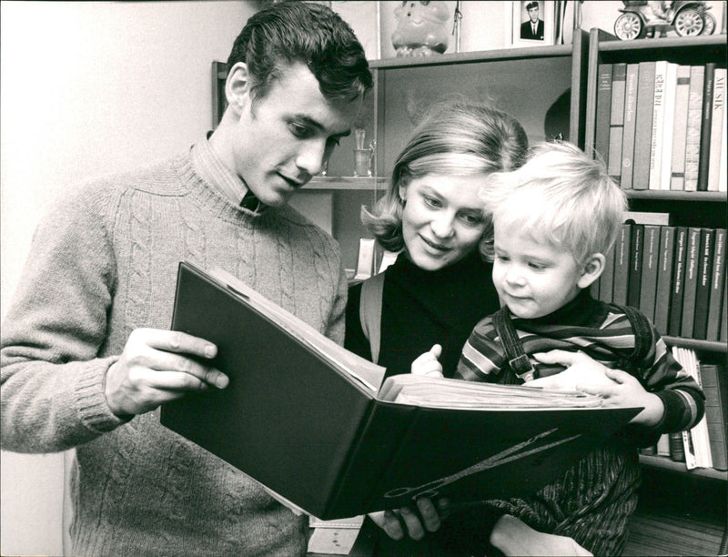 Ove Kindval, with his wife Sylvia Kindvall and son Niclas Kindvall. - Vintage Photograph