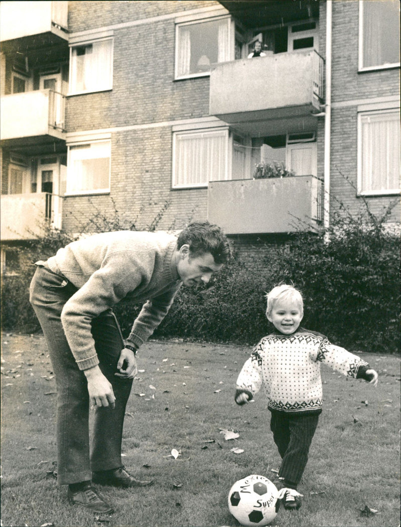 Football Professional Ove Kindvall with his son Niklas Kindvall. - Vintage Photograph