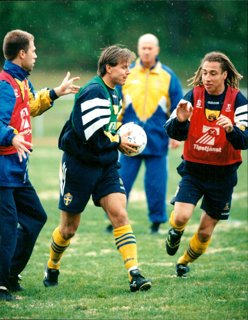 Teddy Lucic, Roland Nilsson and Henrik Larsson - Vintage Photograph