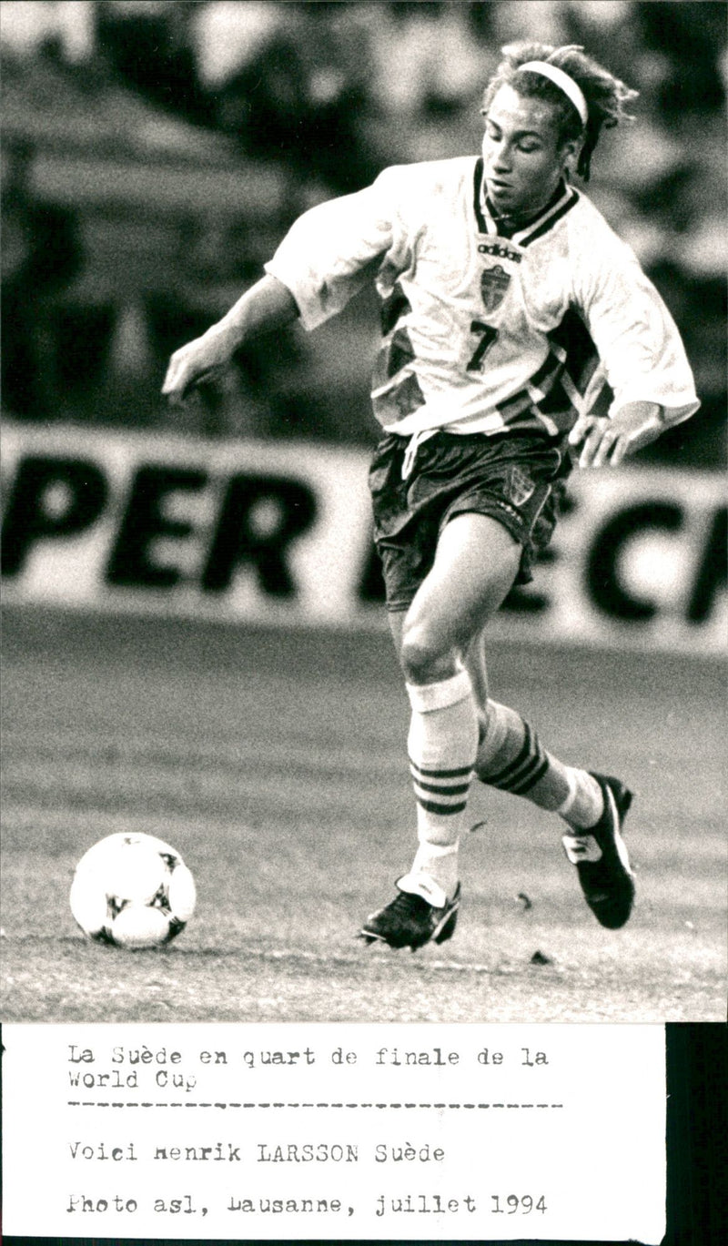 Henrik Larsson in the quarterfinals of the World Cup - Vintage Photograph