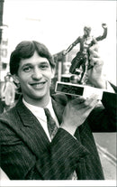 Gary Lineker, received the football writers association "footballer of the year" trophy. - Vintage Photograph