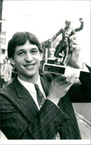 Gary Lineker, received the football writers association "footballer of the year" trophy. - Vintage Photograph