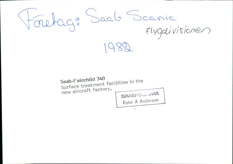 Company: Saab-Scania, Aviation Division - Vintage Photograph