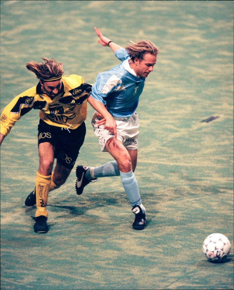 Niclas Kindvall, a Swedish footballer. Born February 19,1967 at Rotterdam, Netherlands. - Vintage Photograph