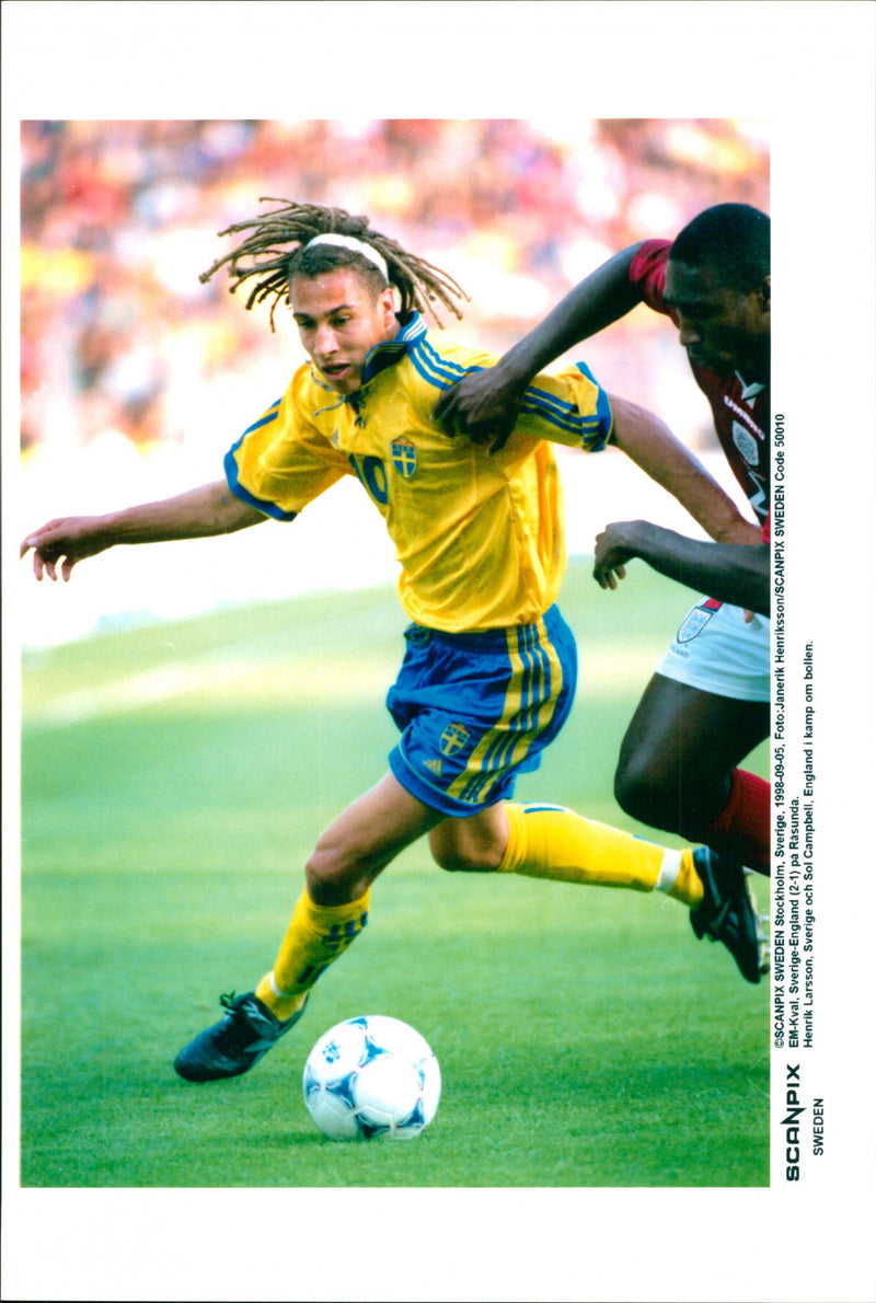 Henrik Larsson and Sol Campbell - Vintage Photograph