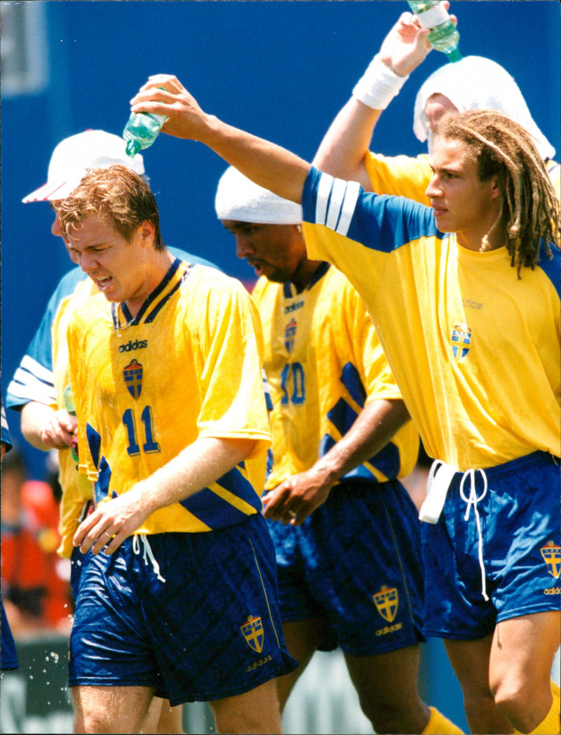 Henrik Larsson and Tomas Brolin - Vintage Photograph