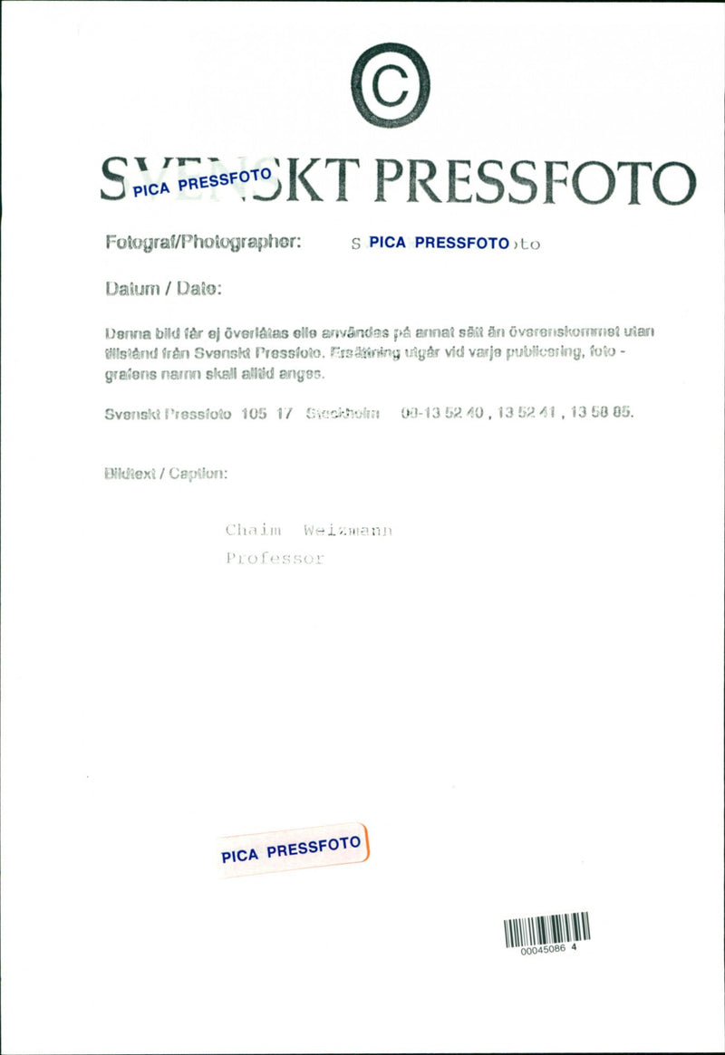 Chaim Weizmann, politician in Israel. - Vintage Photograph