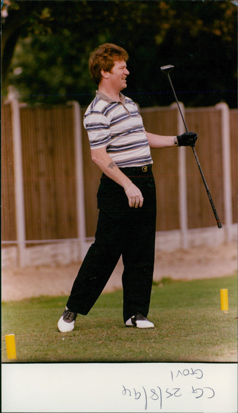 Jim Davidson, Comedian, Playing Golf - Vintage Photograph