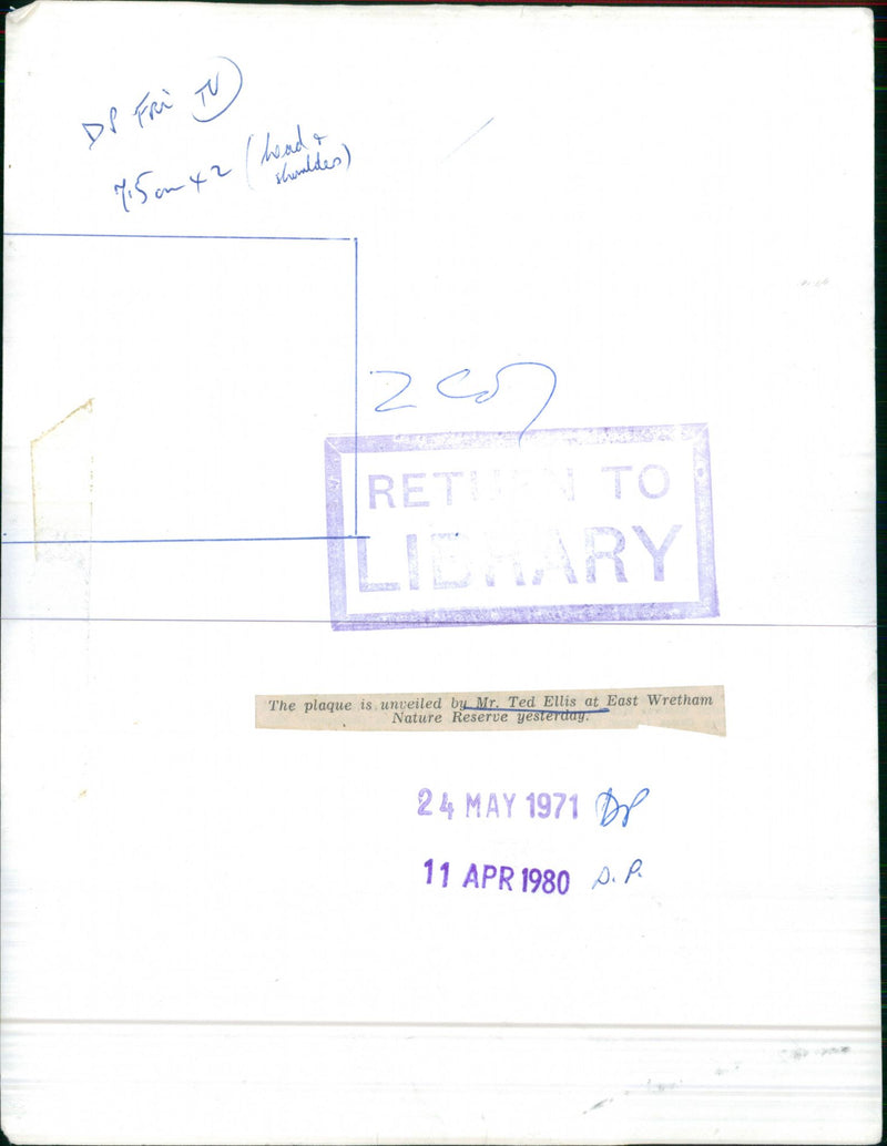 Ted Ellis at East Wretham Nature Reserve - Vintage Photograph