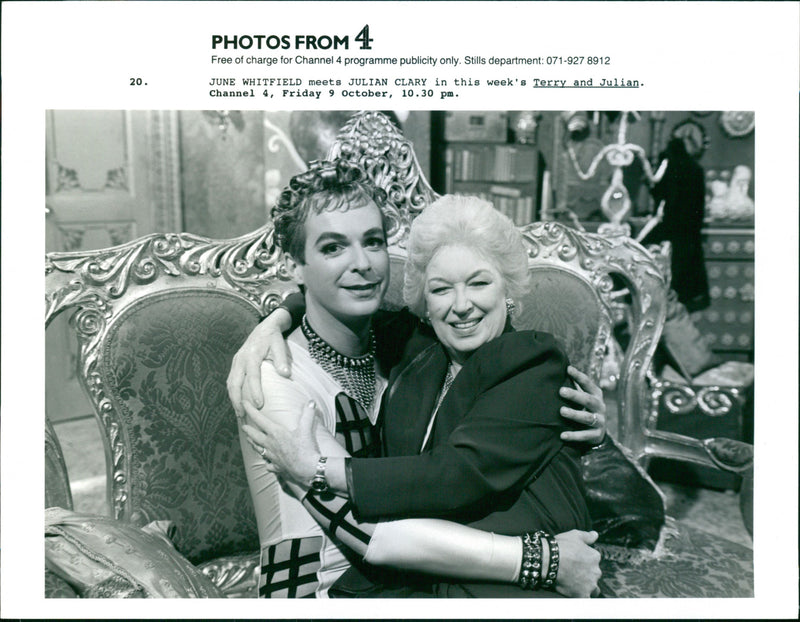 Julian Clary with June Whitfield - Vintage Photograph