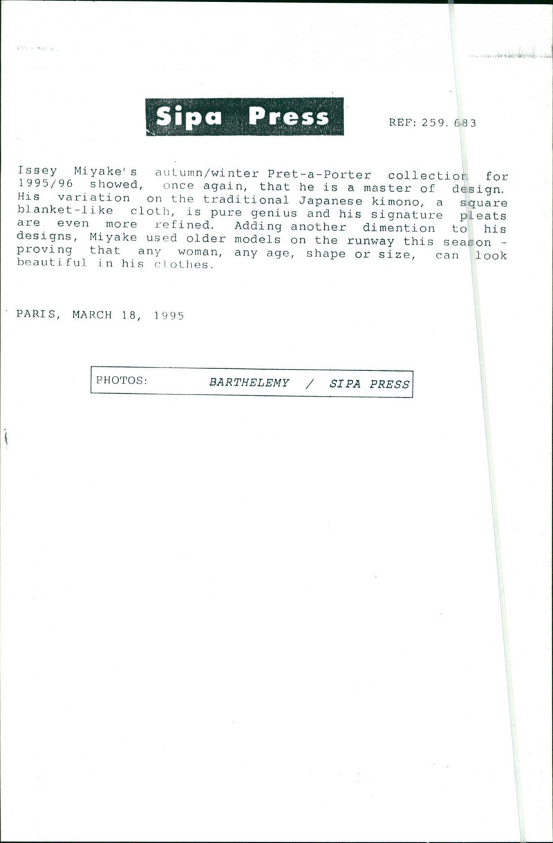 Models, Issey Miyake - Vintage Photograph