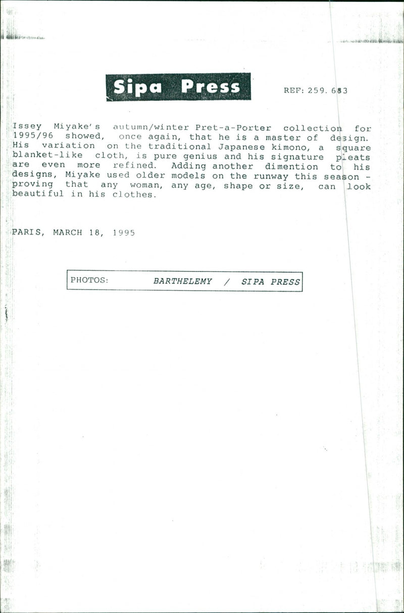 Models, Issey Miyake - Vintage Photograph