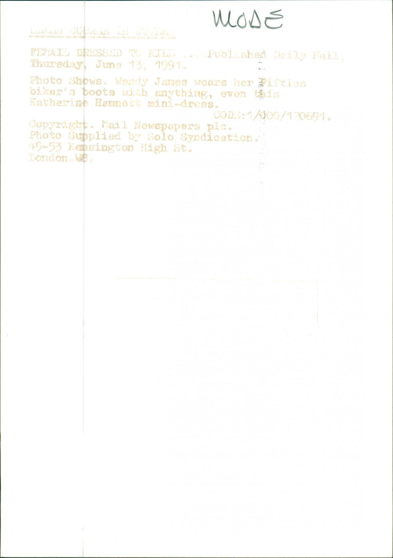 Models, Wendy Janes - Vintage Photograph