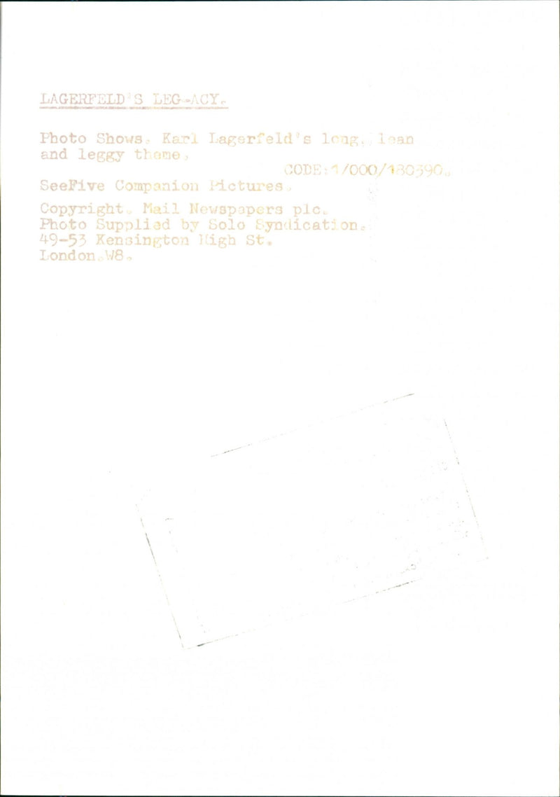 Models, Karl Lagerfel's long lean and leggytheme - Vintage Photograph