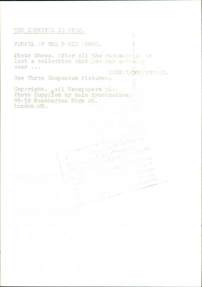 Models, The Carnival is Over - Vintage Photograph