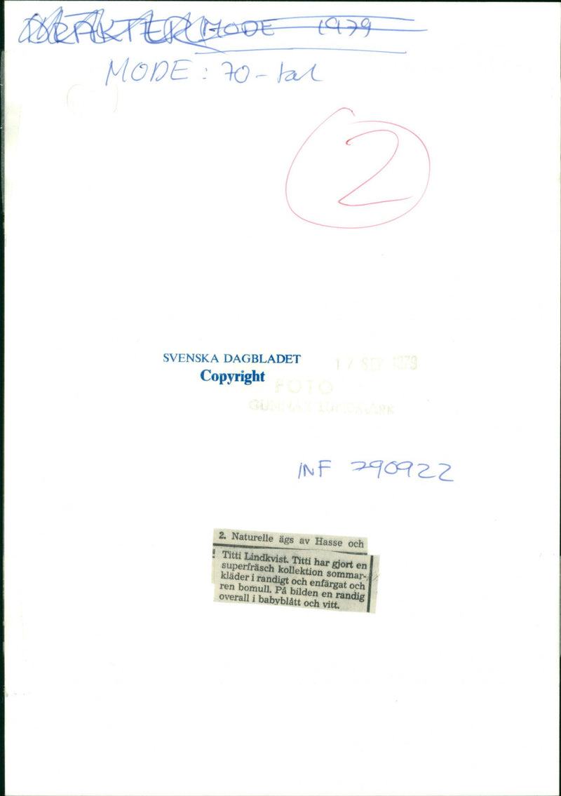 Women's fashion, Naturelle is owned by Hasse and Titti Lindqkvist - Vintage Photograph