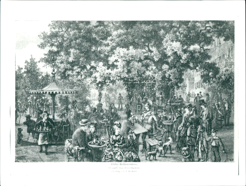 Under the Bellmanseken, a party from the Hasselbacken - Vintage Photograph