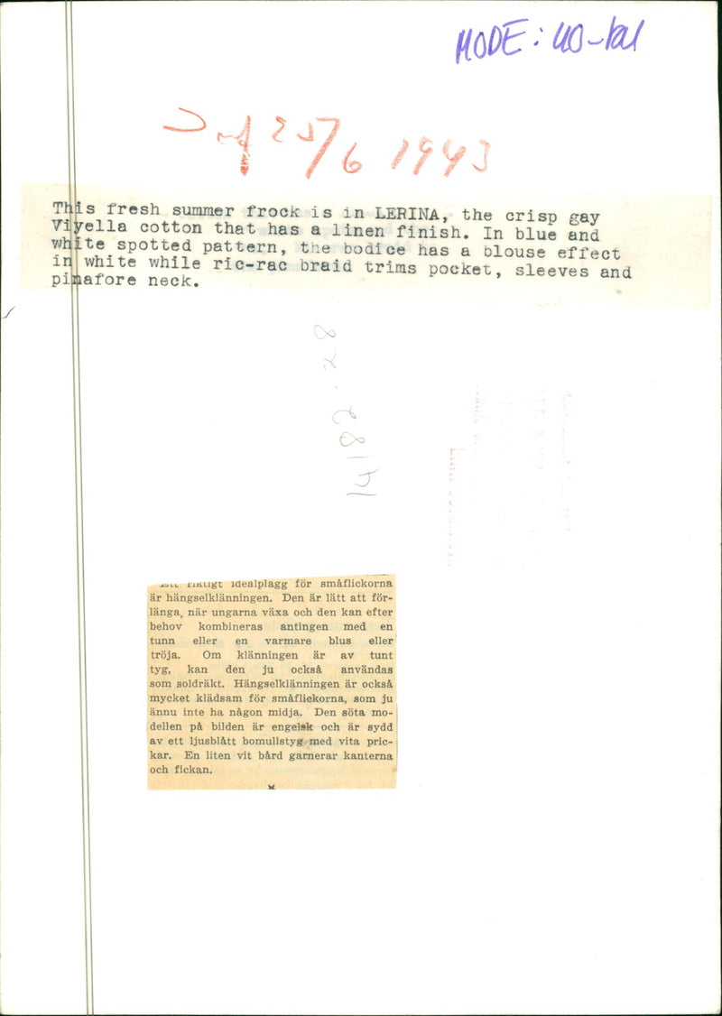 The sweet model   light blue cotton - Vintage Photograph