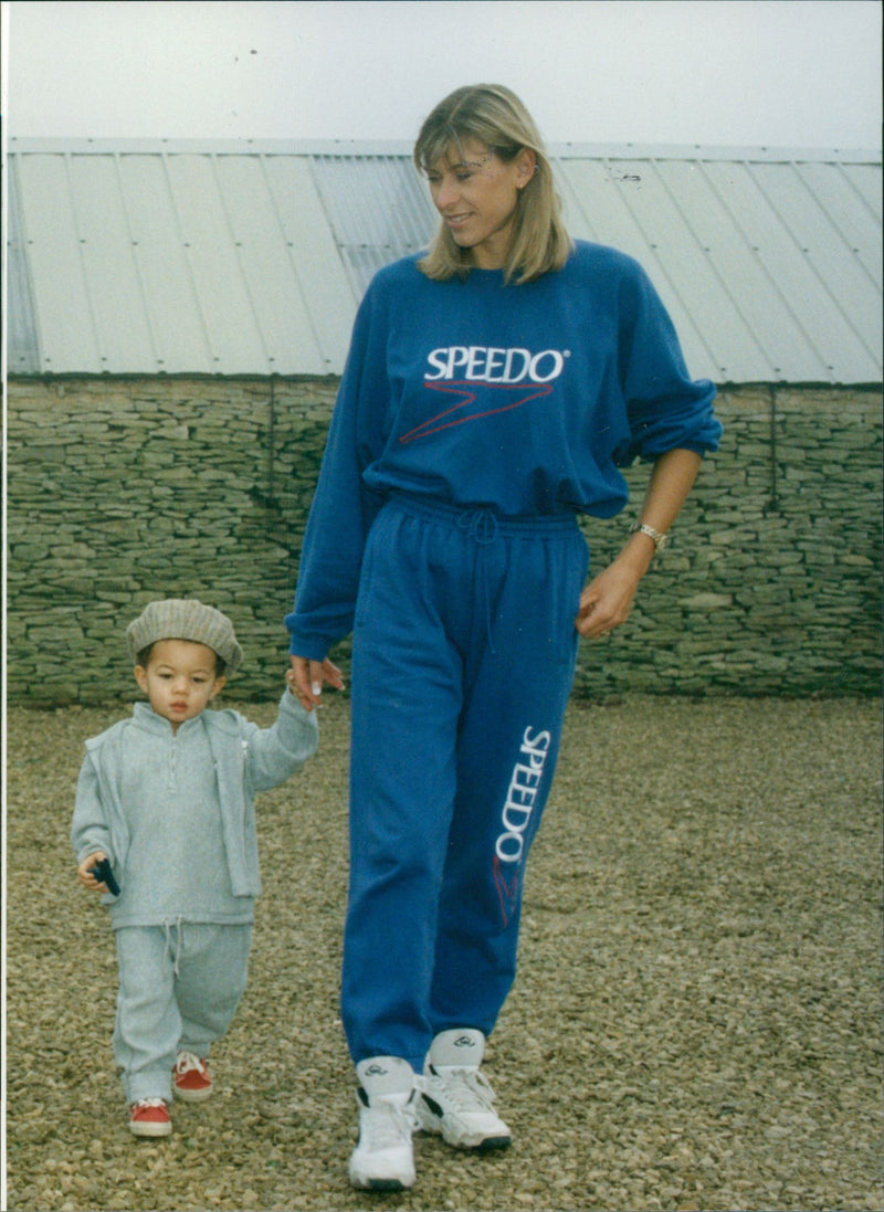 Sharron Davies with her son Elliot - Vintage Photograph