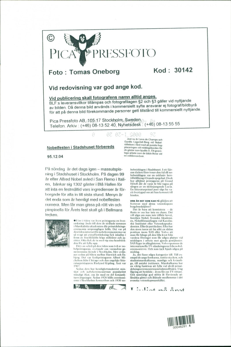 1995 SWEDEN PICA RESPONSIBLE DESK IMAGE POET NOBEL ALBERT GRAND - Vintage Photograph