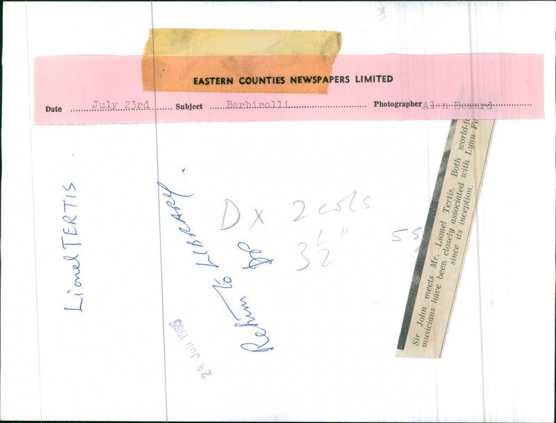 Famous musicians Sir John and Lionel Tertis - Vintage Photograph