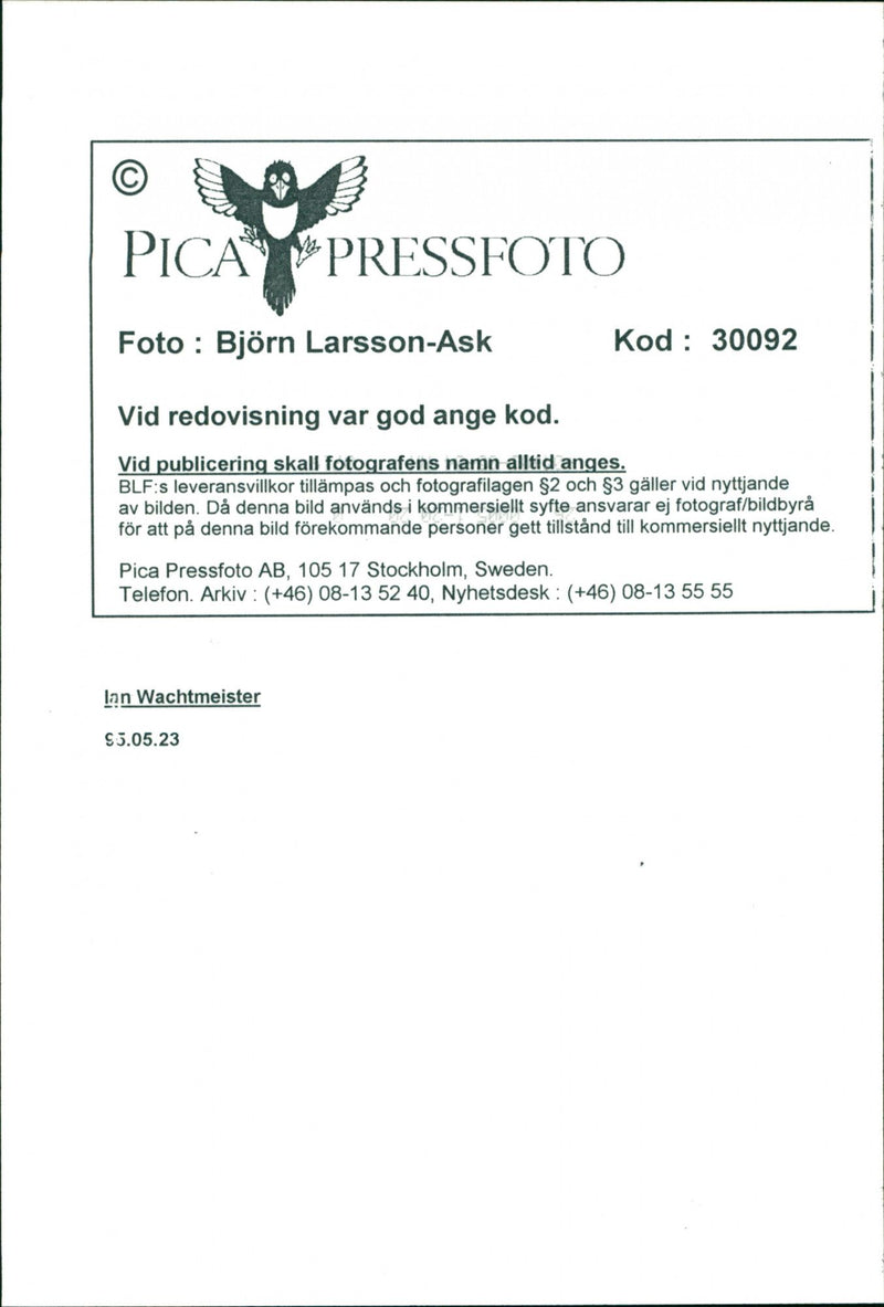 Ian Wachtmeister, politician, - Vintage Photograph