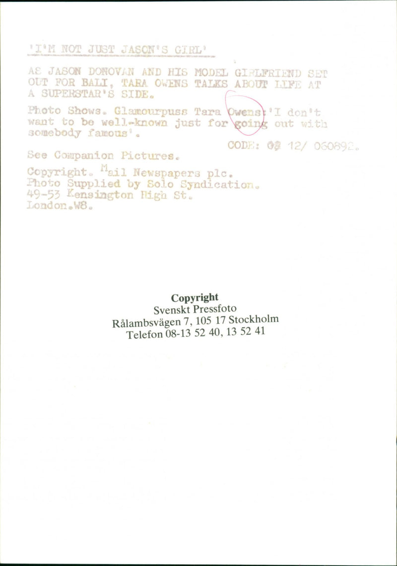 Tara Owens compares herself to supermodels: "I'd never turn into a prima donna, never, ever" - Vintage Photograph