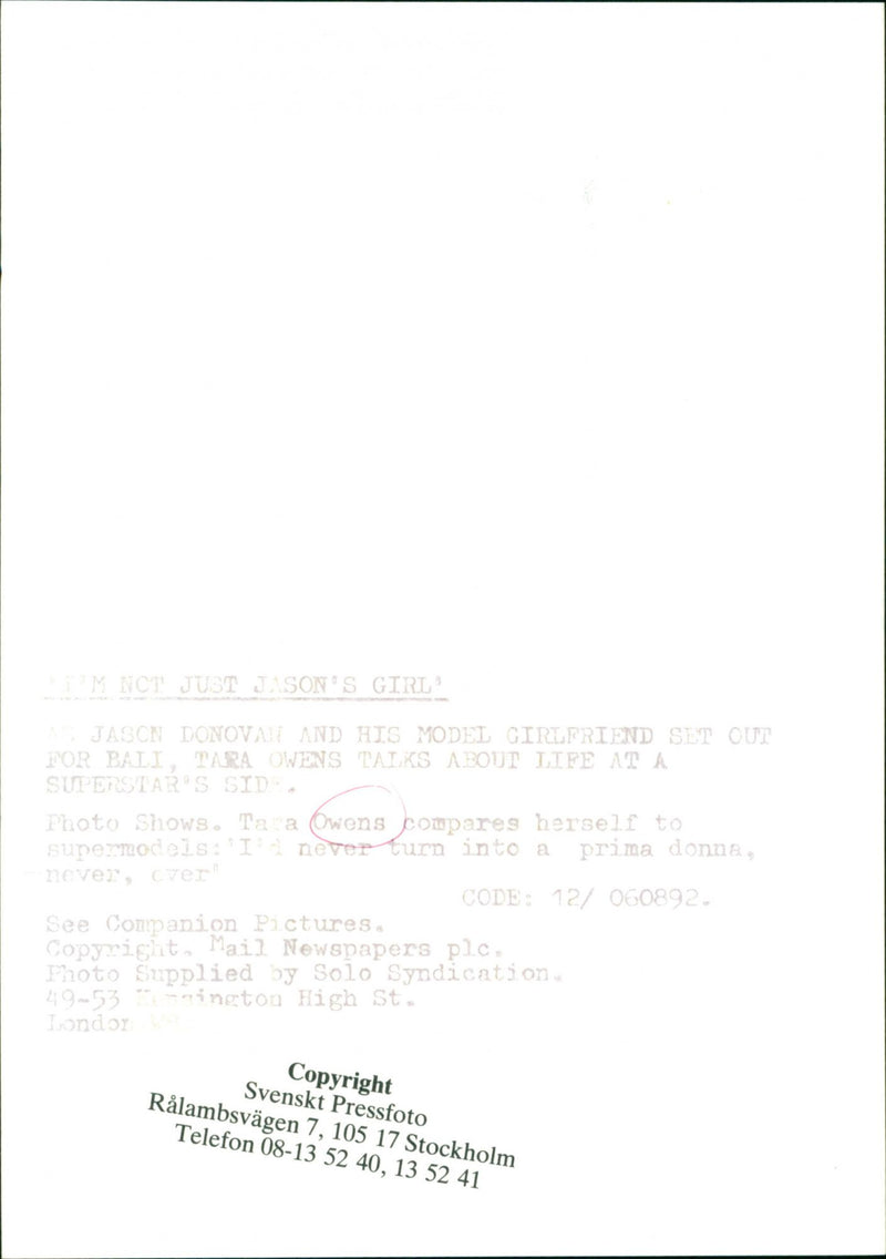 Tara Owens compares herself to supermodels: "I'd never turn into a prima donna, never, ever" - Vintage Photograph