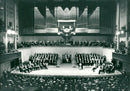 Nobel prize giving ceremony 1984 in Stockholm concert hall. - Vintage Photograph
