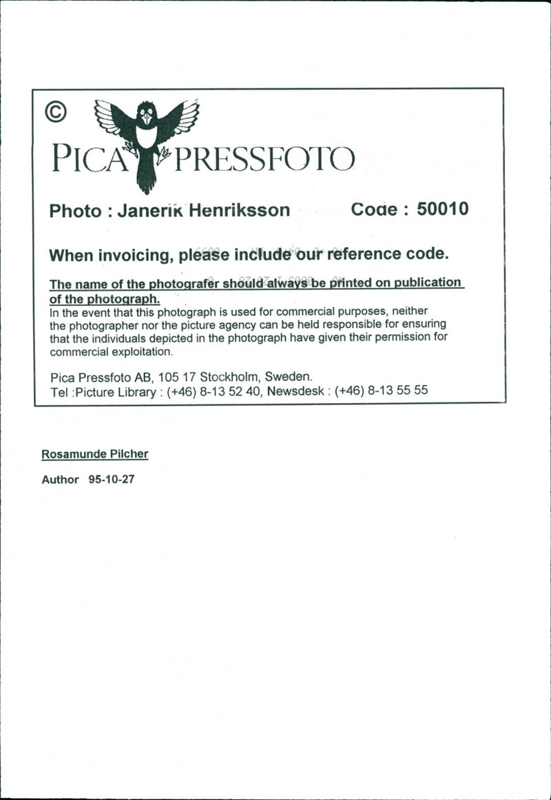 Rosamund Pilcher - Vintage Photograph