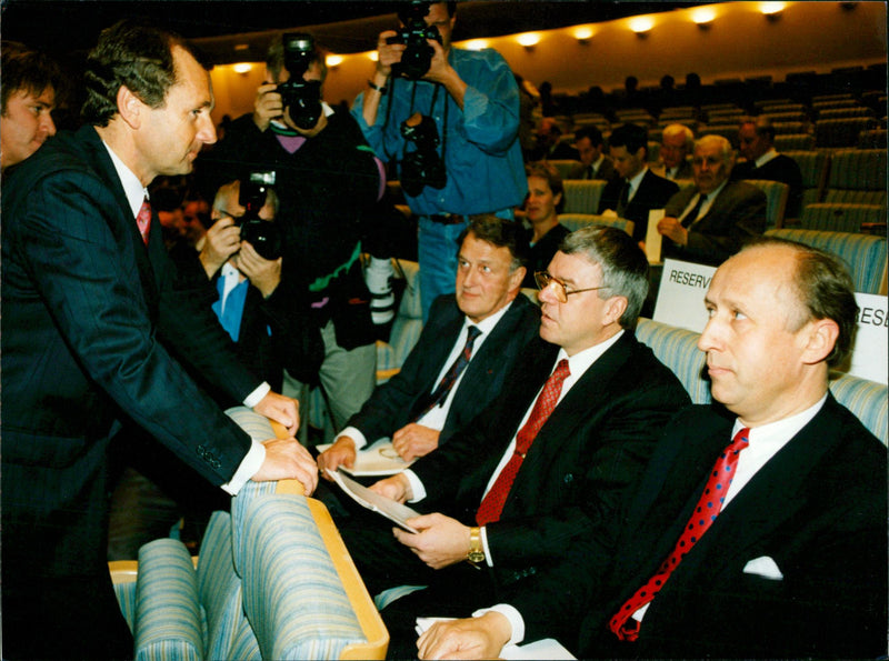Erik Penser, Nobel shareholder at Folkets Hus in Stockholm. - Vintage Photograph