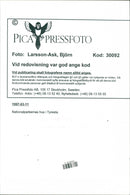 1997 NATURE RESERVED PROTECTED TELEPHONE SWEDEN RESPONSIBLE NYGREN LENNART - Vintage Photograph