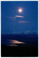 Nature, Mountain pictures. Lapland, Moonlight over Nikkaluokta. - Vintage Photograph