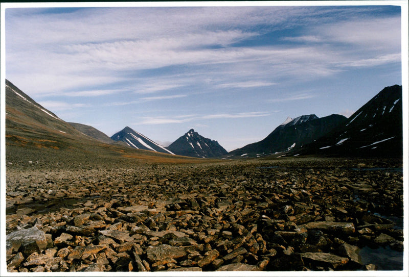 Nature, Mountain pictures. Lapland, Kaskasvagge valley. - Vintage Photograph