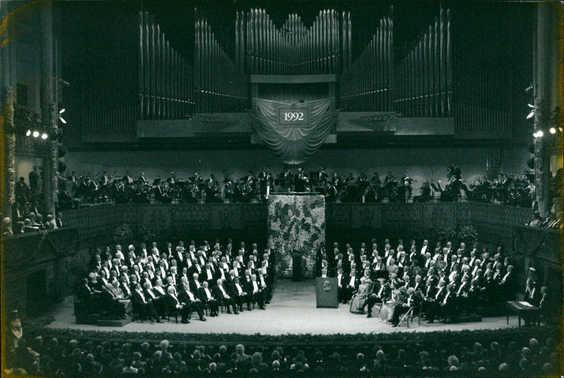 A view over the concert hall during 1992 Nobel Prize award ceremony - Vintage Photograph