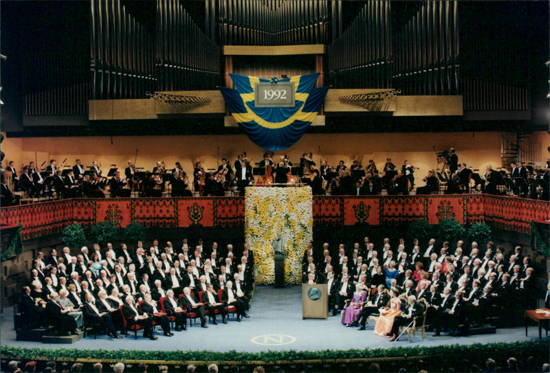 A view over the concert hall during 1992 Nobel Prize award ceremony - Vintage Photograph