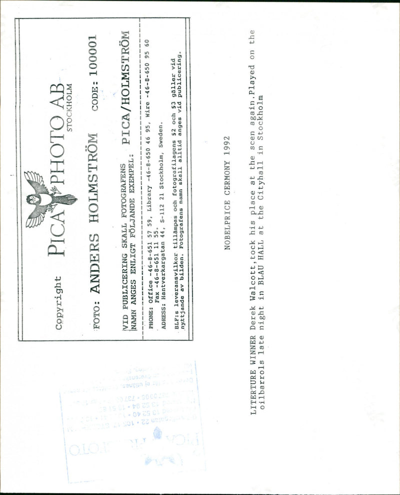 1992 Nobel literature winner Derek Walcott as a musician - Vintage Photograph