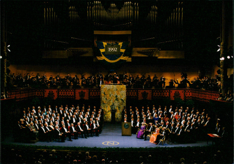 A view over the concert hall during 1992 Nobel Prize award ceremony - Vintage Photograph