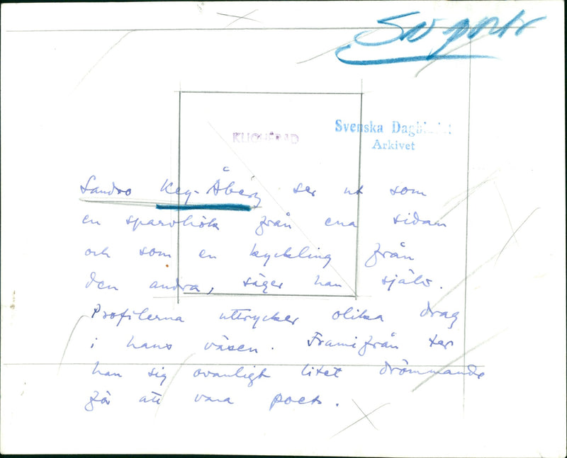 SECOND HEN ABERY PAROHISTA RUM SISEN YOU UNPRINT SVENSKA XOM ARKIVET POET - Vintage Photograph