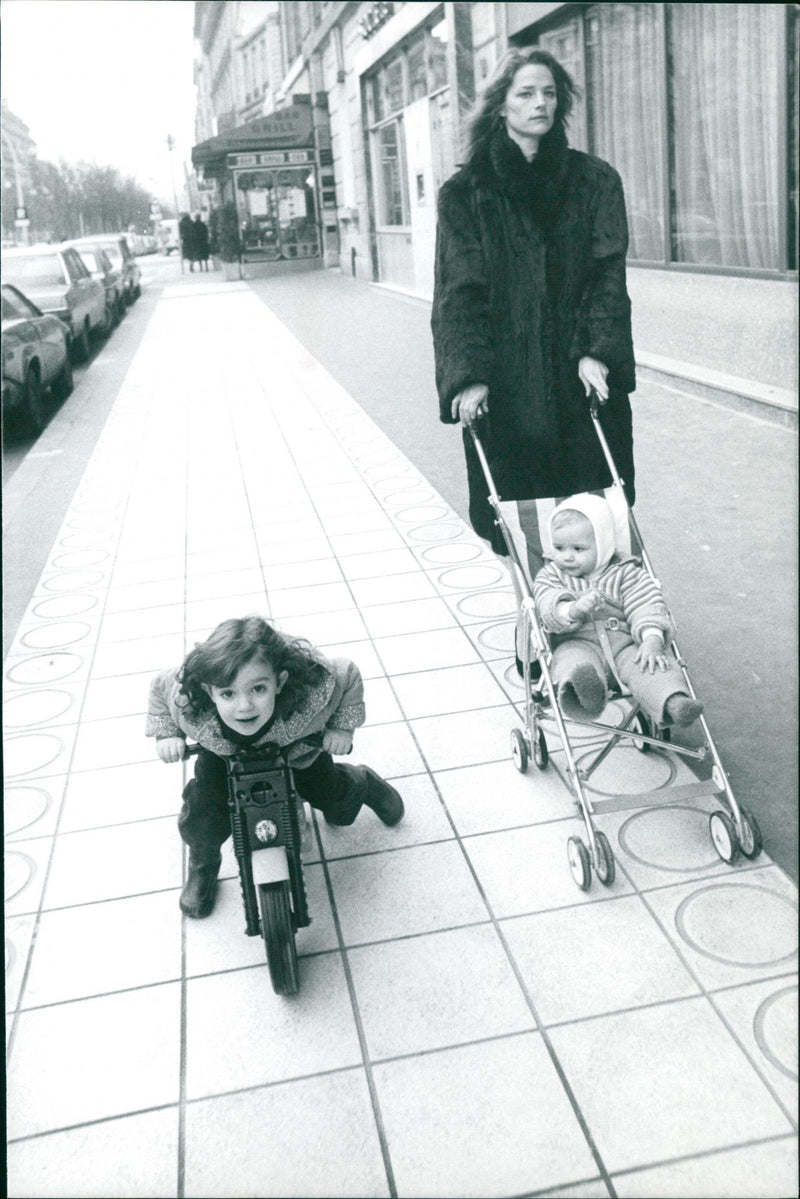 Charlotte Rampling with her children - Vintage Photograph