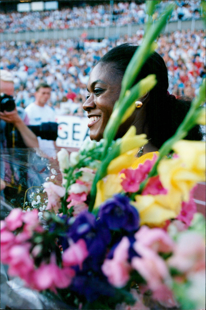 Merlene Ottey, Olympic athlete, Jamaican track and field sprinter. - Vintage Photograph