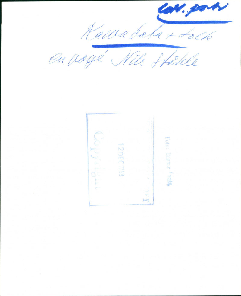 Nobel Laureate Yasunari Kawabata with interpreter along with envoy Nils StÃ¥hle - Vintage Photograph