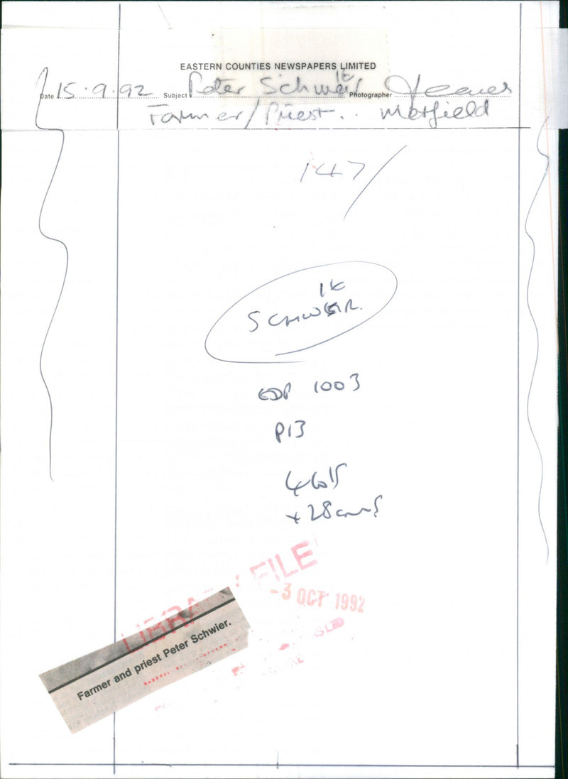 Reverend Peter Schwier - Vintage Photograph